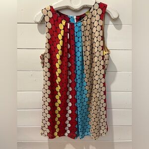 🚨-50%🚨 LAVENA Multicolor Polka Dot Sleeveless Tunic – XL